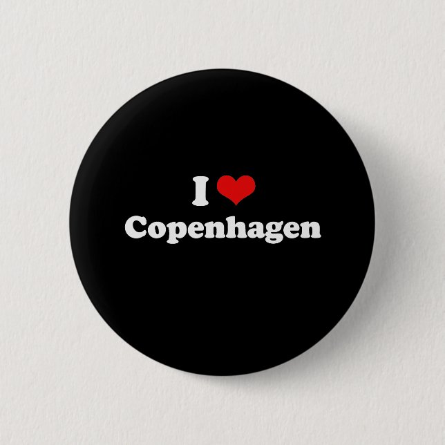 I Love Copenhagen Tshirt White Tshirt Button (Front)