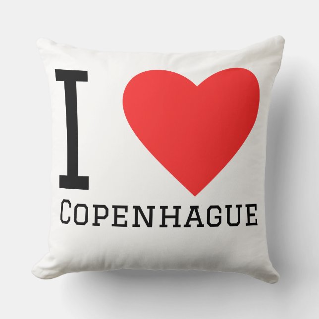 I love Copenhague  Throw Pillow (Front)