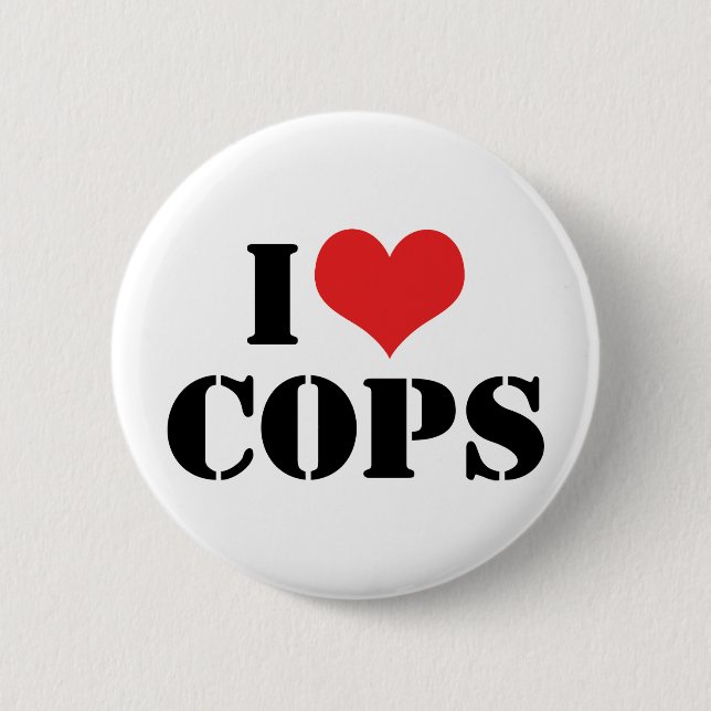 I Love Cops Button (Front)