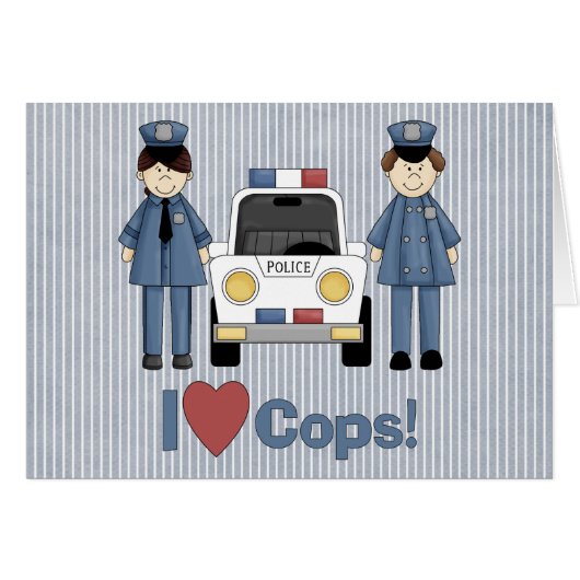 I Love Cops Cards (Front Horizontal)