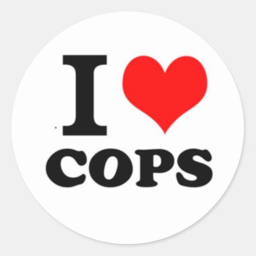 I Love Cops Classic Round Sticker