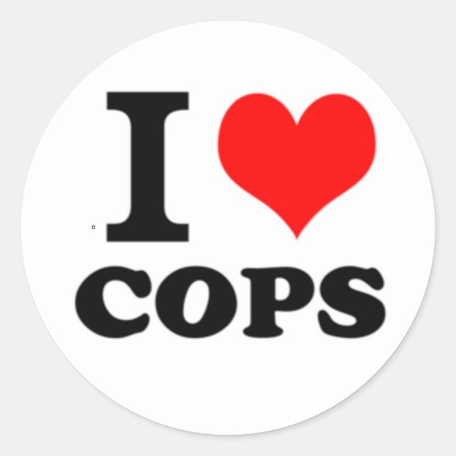 I Love Cops Classic Round Sticker (Front)