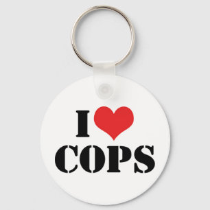 I Love Cops Keychain