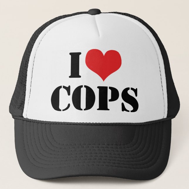 I Love Cops Trucker Hat (Front)