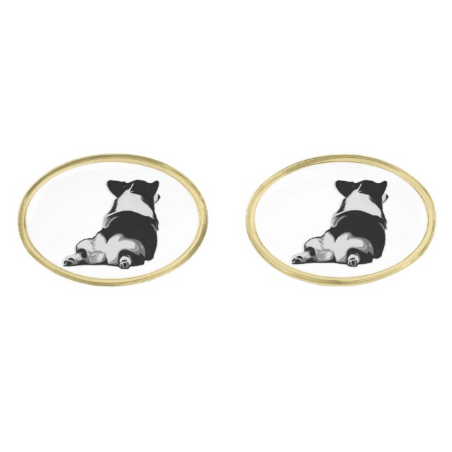 I Love Corgi Butts Cufflinks (Front)