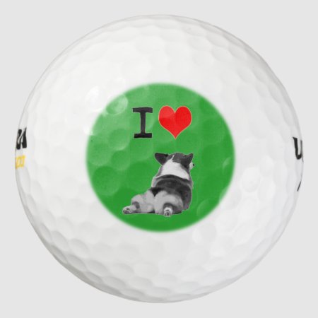 I Love Corgi Butts Golf Balls