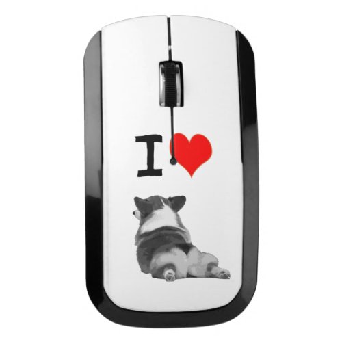 I Love Corgi Butts Wireless Mouse