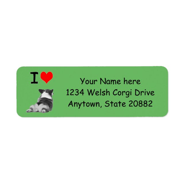 I Love Corgis Label (Front)