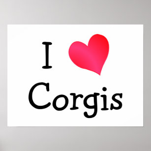 I Love Corgis Poster