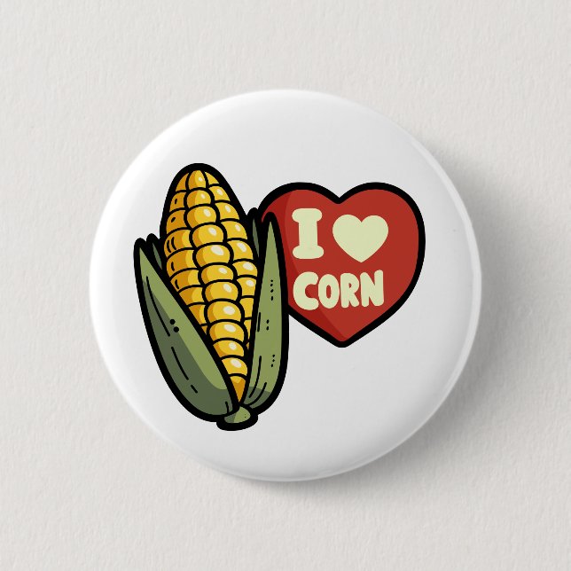 I Love Corn Button (Front)