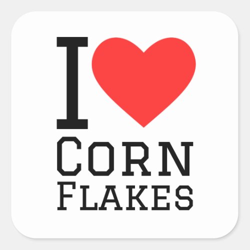 I love corn flakes square sticker