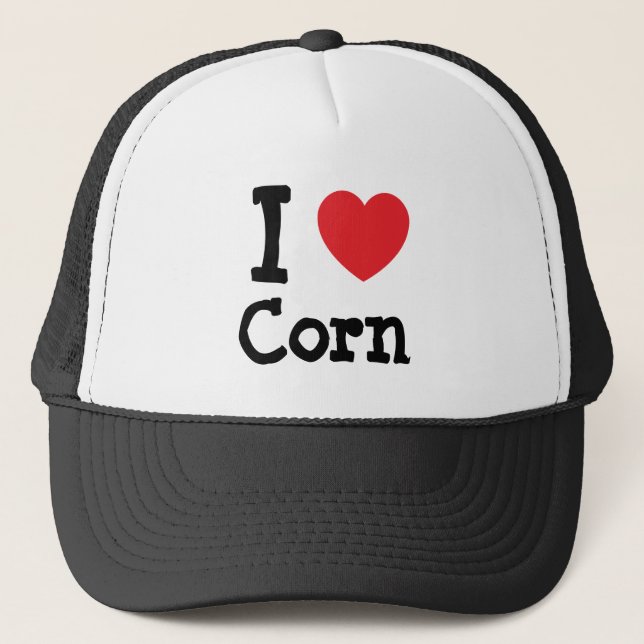 I love Corn heart T-Shirt Trucker Hat (Front)