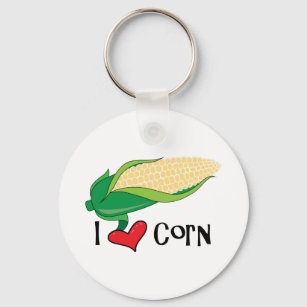 I Love Corn Keychain