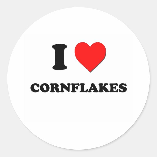 I love Cornflakes Classic Round Sticker (Front)