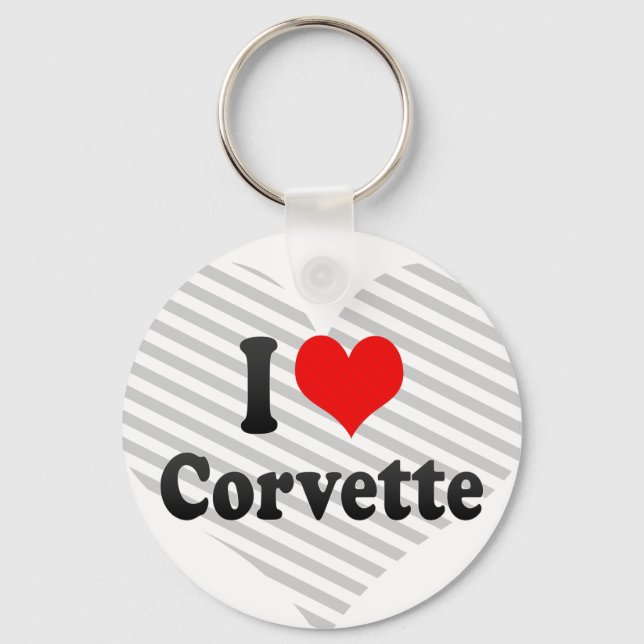 I love Corvette Keychain (Front)