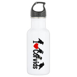 I Love Corvids Water Bottle (24 oz)