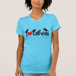 I Love Corvids Women's American Apparel Fine Jersey Short Sleeve T-Shirt