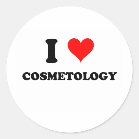 I Love Cosmetology Classic Round Sticker