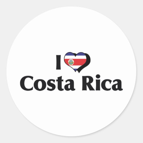 I Love Costa Rica Flag Classic Round Sticker