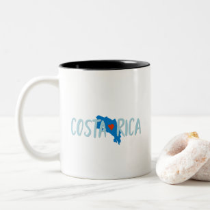 I Love Costa Rica Map Souvenir Coffee Two-Tone Coffee Mug