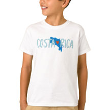 I Love Costa Rica Map Souvenir Kids Tee