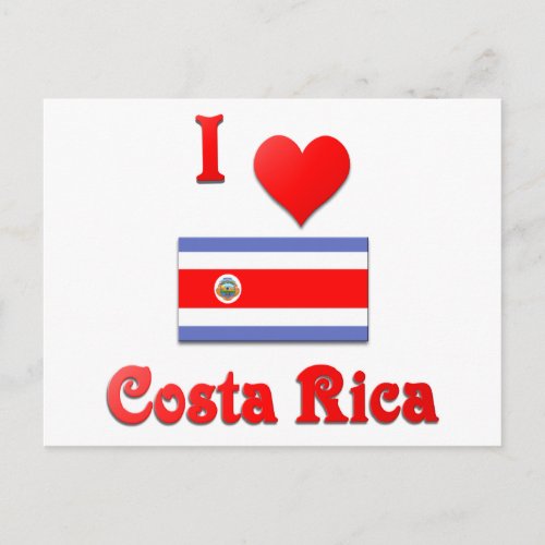 I Love Costa Rica Postcard