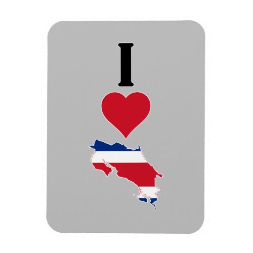 I Love Costa Rica Vertical Heart Country Flag Map Magnet