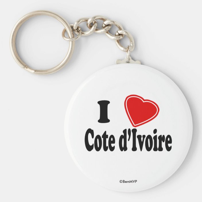 I Love Cote d'Ivoire Keychain