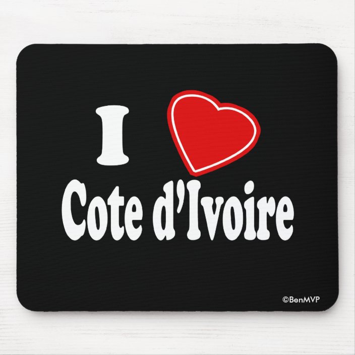 I Love Cote d'Ivoire Mouse Pad