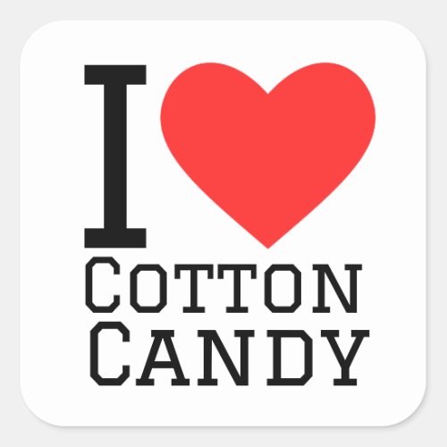 I love cotton candy  square sticker