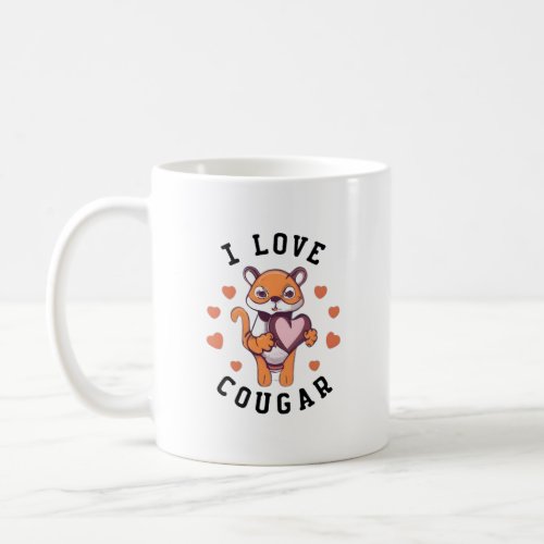 I Love Cougar Cool Design Coffee Mug