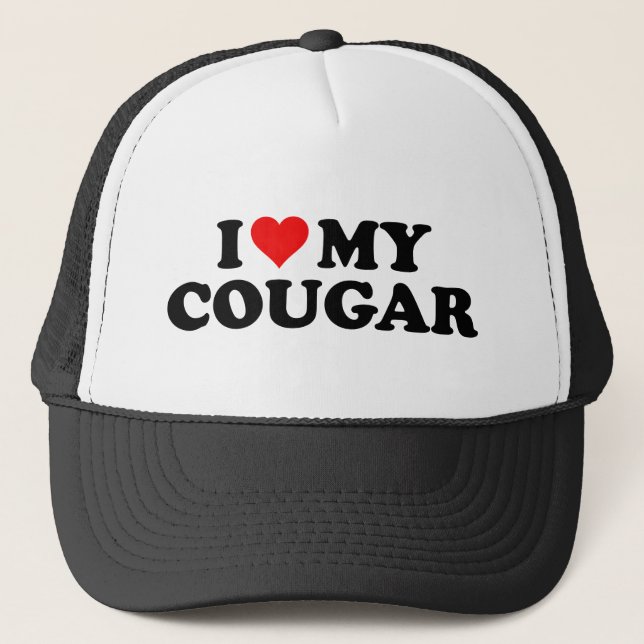 I Love Cougars Funny Cougar Valentine's Day 3WH1 Trucker Hat (Front)