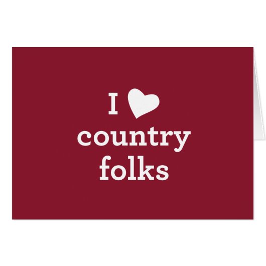 I Love Country Cards (Front Horizontal)