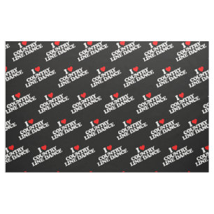 I LOVE COUNTRY LINE DANCE FABRIC