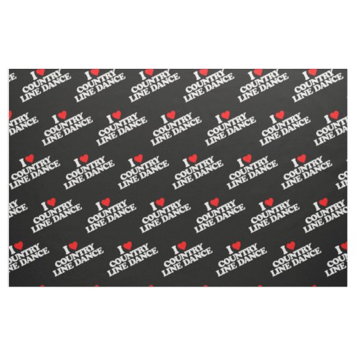 I LOVE COUNTRY LINE DANCE FABRIC