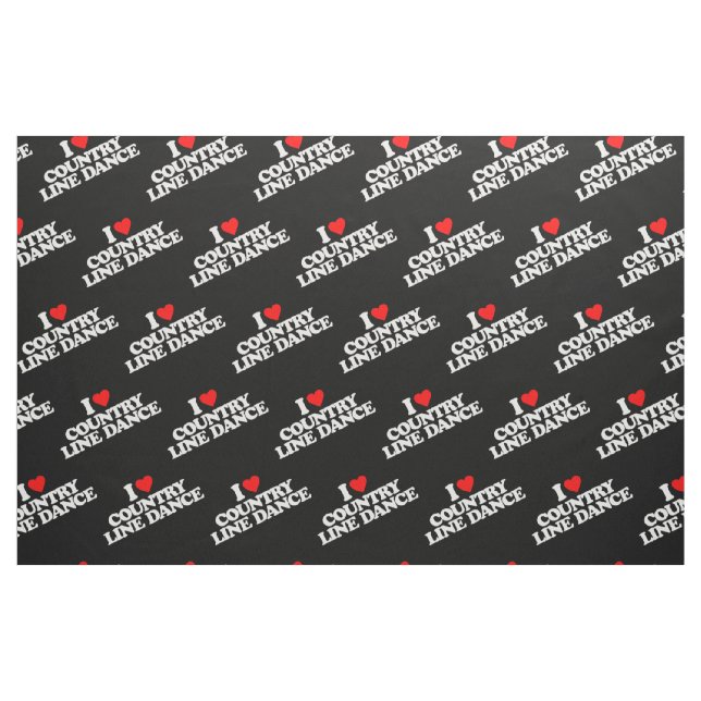 I LOVE COUNTRY LINE DANCE FABRIC (Fat Quarter)