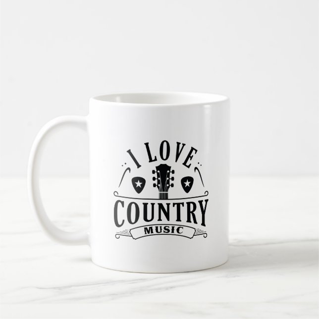 I Love Country Music Coffee Mug (Left)