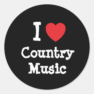 I love Country Music heart custom personalized Classic Round Sticker