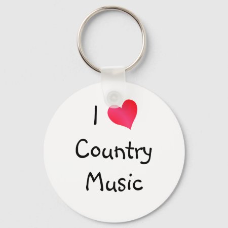 I Love Country Music Keychain