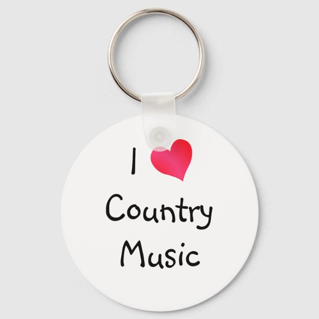 I Love Country Music Keychain (Front)
