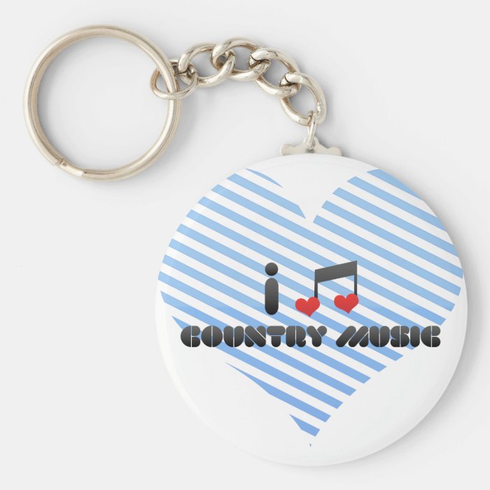 I Love Country Music Keychains