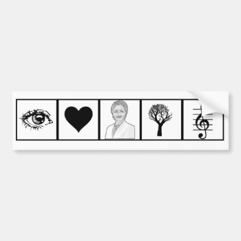 I Love Country Music Pictograph Bumper Sticker by BigWillieStyles at Zazzle