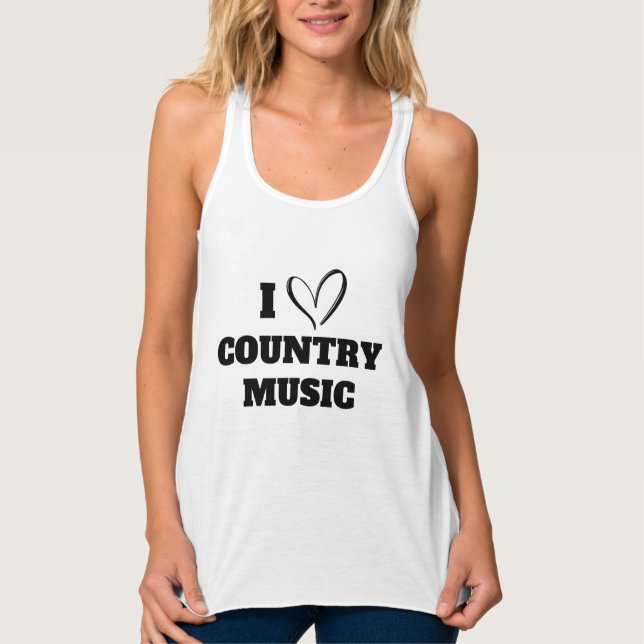 I Love Country Music T-Shirt Tank Top (Front)
