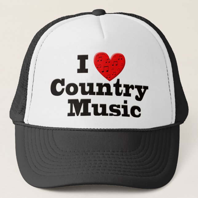 I Love Country Music Trucker Hat (Front)