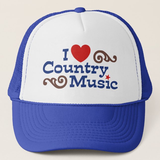 I Love Country Music Trucker Hat (Front)