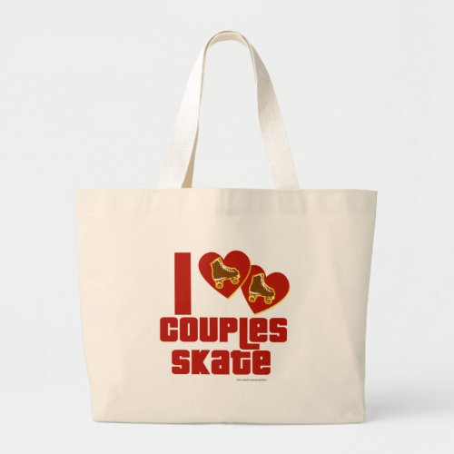 I Love Couples Skate Large Tote Bag