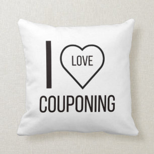 I LOVE COUPONING THROW PILLOW