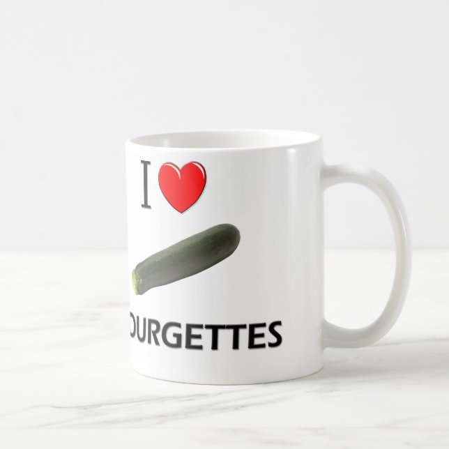 I Love Courgettes Coffee Mug (Right)