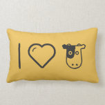 I Love Cow Heads Lumbar Pillow