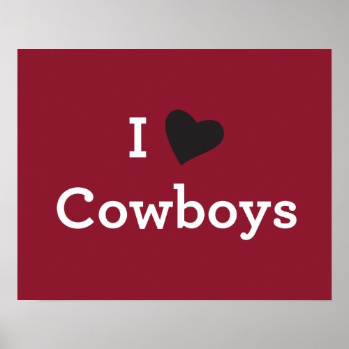 I Love Cowboys Poster